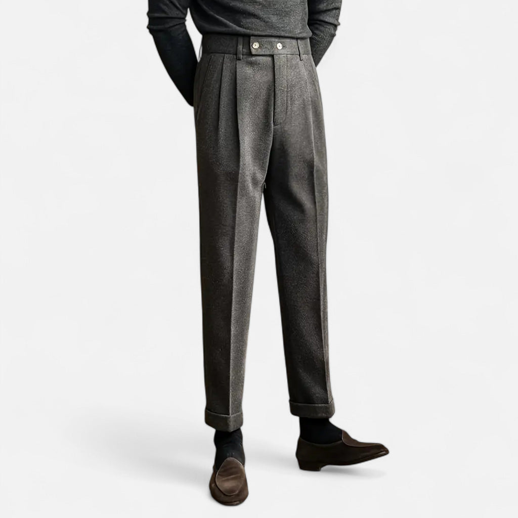 Alveraine | Men’s Naples Trousers – High-Waist British Style