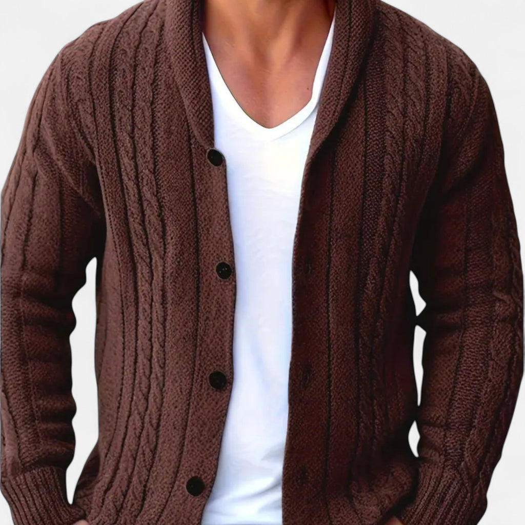 Alveraine | Men’s Cable-Knit Cardigan
