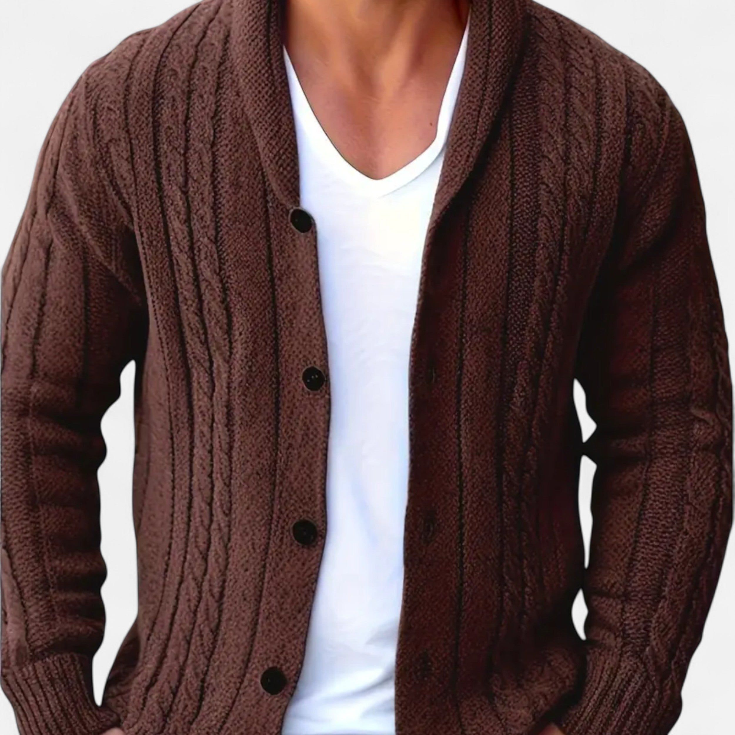 Lurvain | Men’s Cable-Knit Cardigan – Autumn Heritage Style