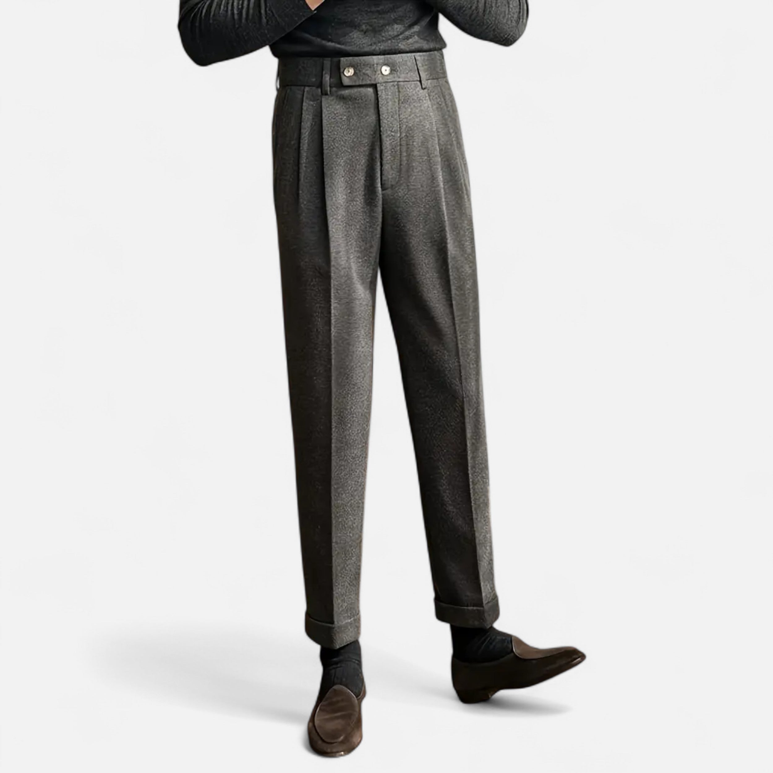 Lurvain | Men’s Naples Trousers – High-Waist British Style