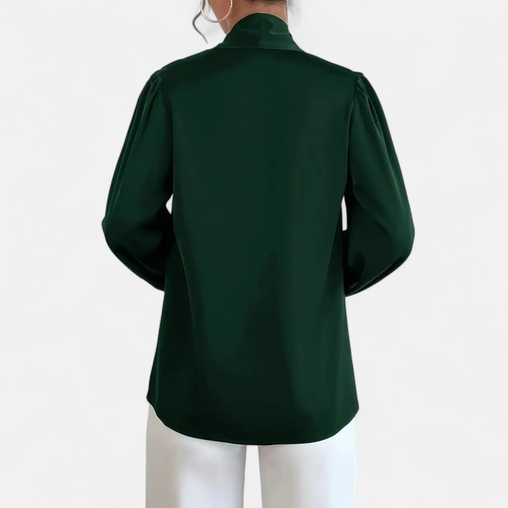 Lurvain | Women’s Satin Bow-Tie Blouse