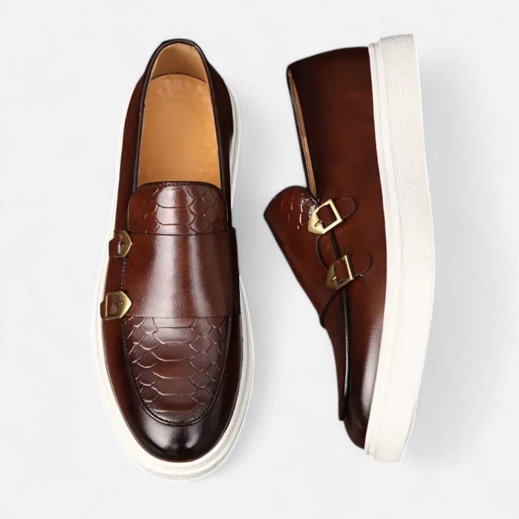 Lurvain | Men’s Gold-Pattern Casual Loafers