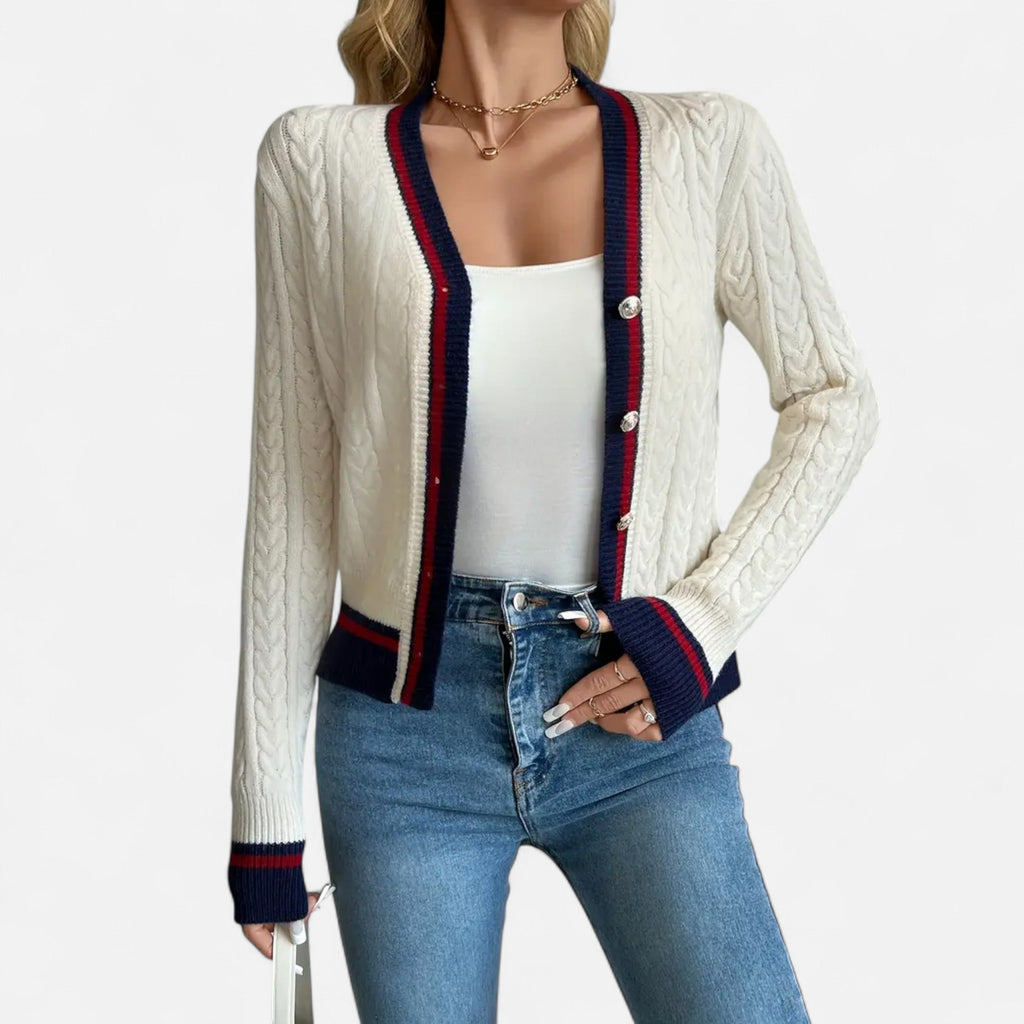 Alveraine | Women’s Colorblock V-Neck Cardigan