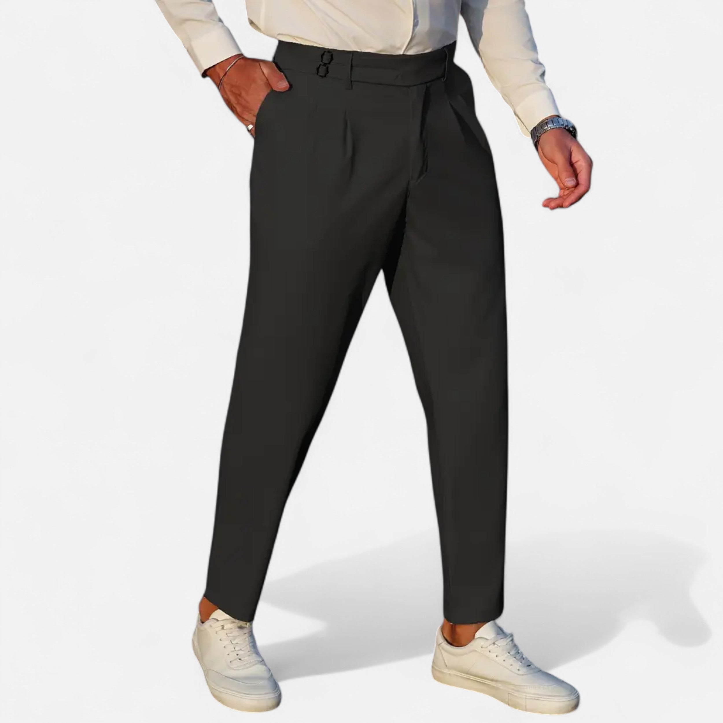 Lurvain | Men’s Relaxed-Fit Pants – Double-Button Classic