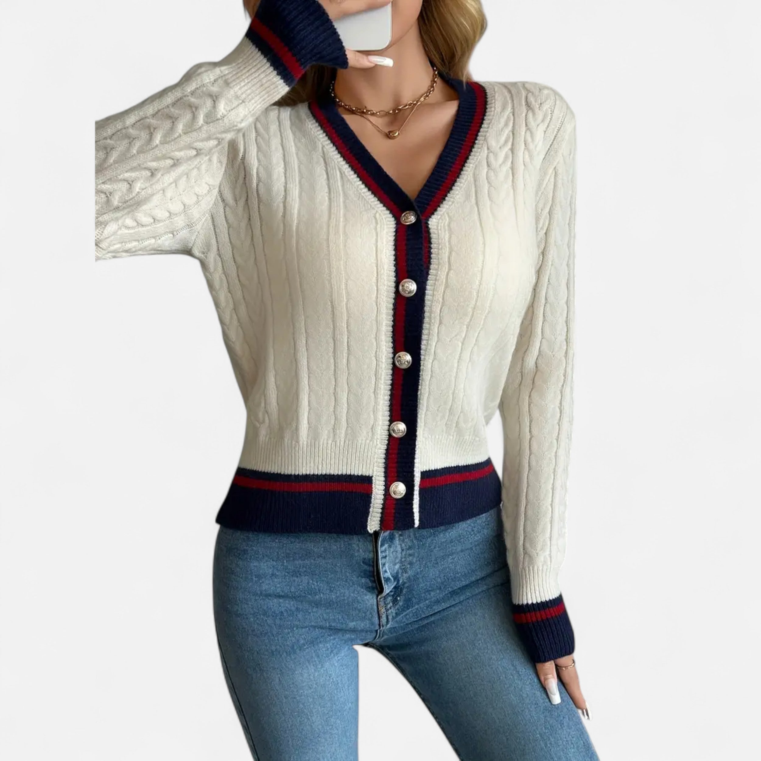 Lurvain | Women’s Colourblock V-Neck Cardigan