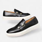 Alveraine | Men’s Gold-Pattern Casual Loafers