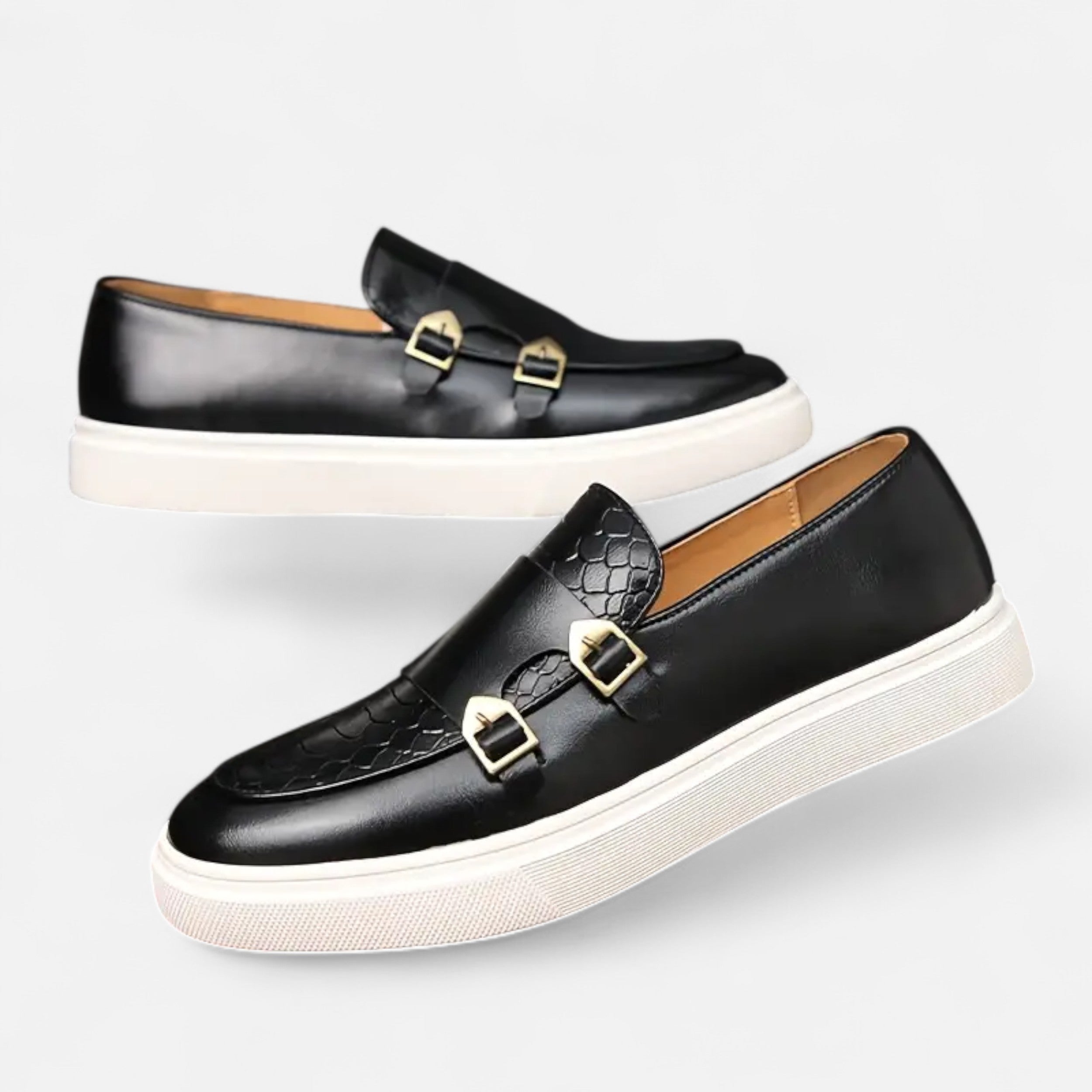 Lurvain | Men’s Gold-Pattern Casual Loafers