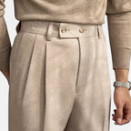 Alveraine | Men’s Naples Trousers – High-Waist British Style