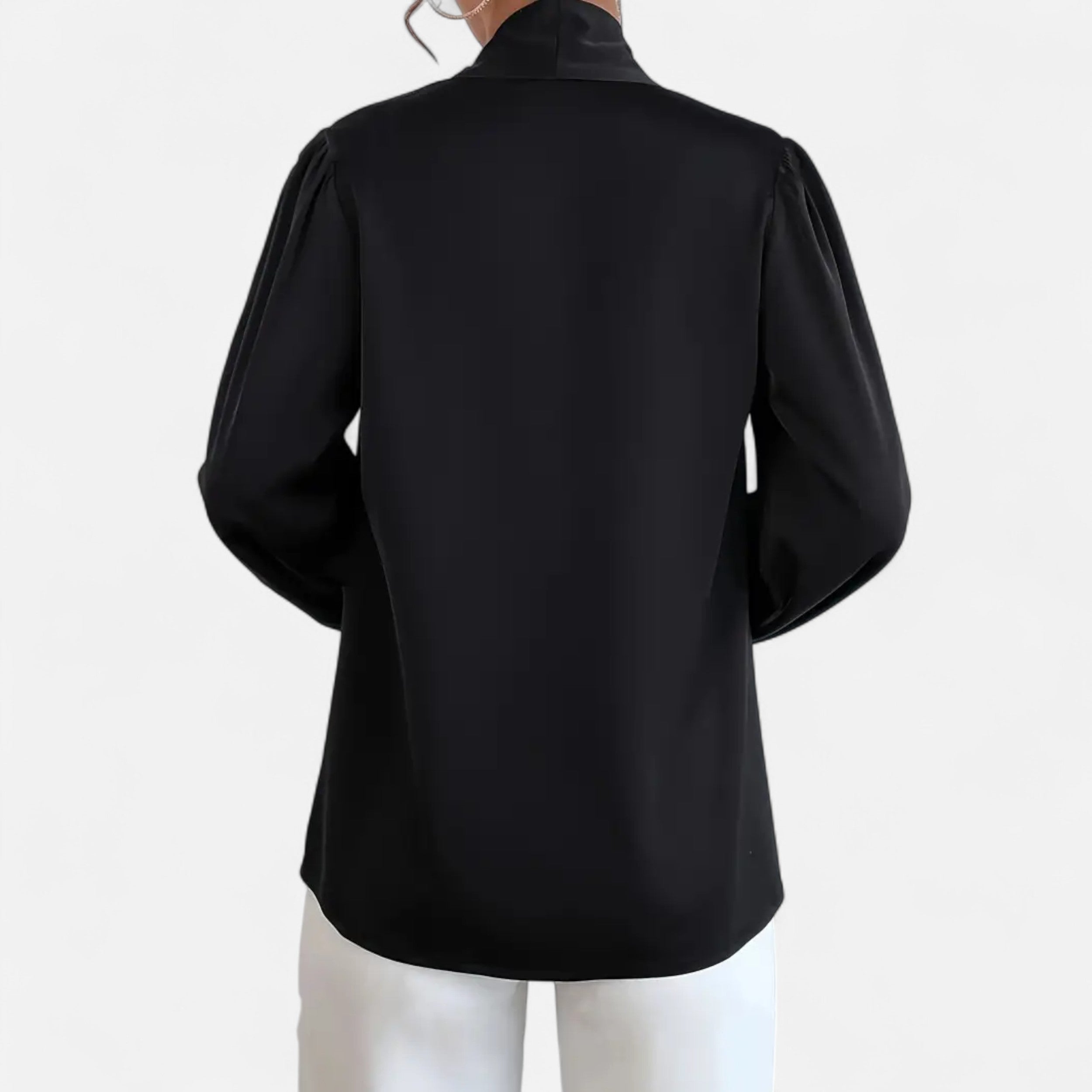 Lurvain | Women’s Satin Bow-Tie Blouse
