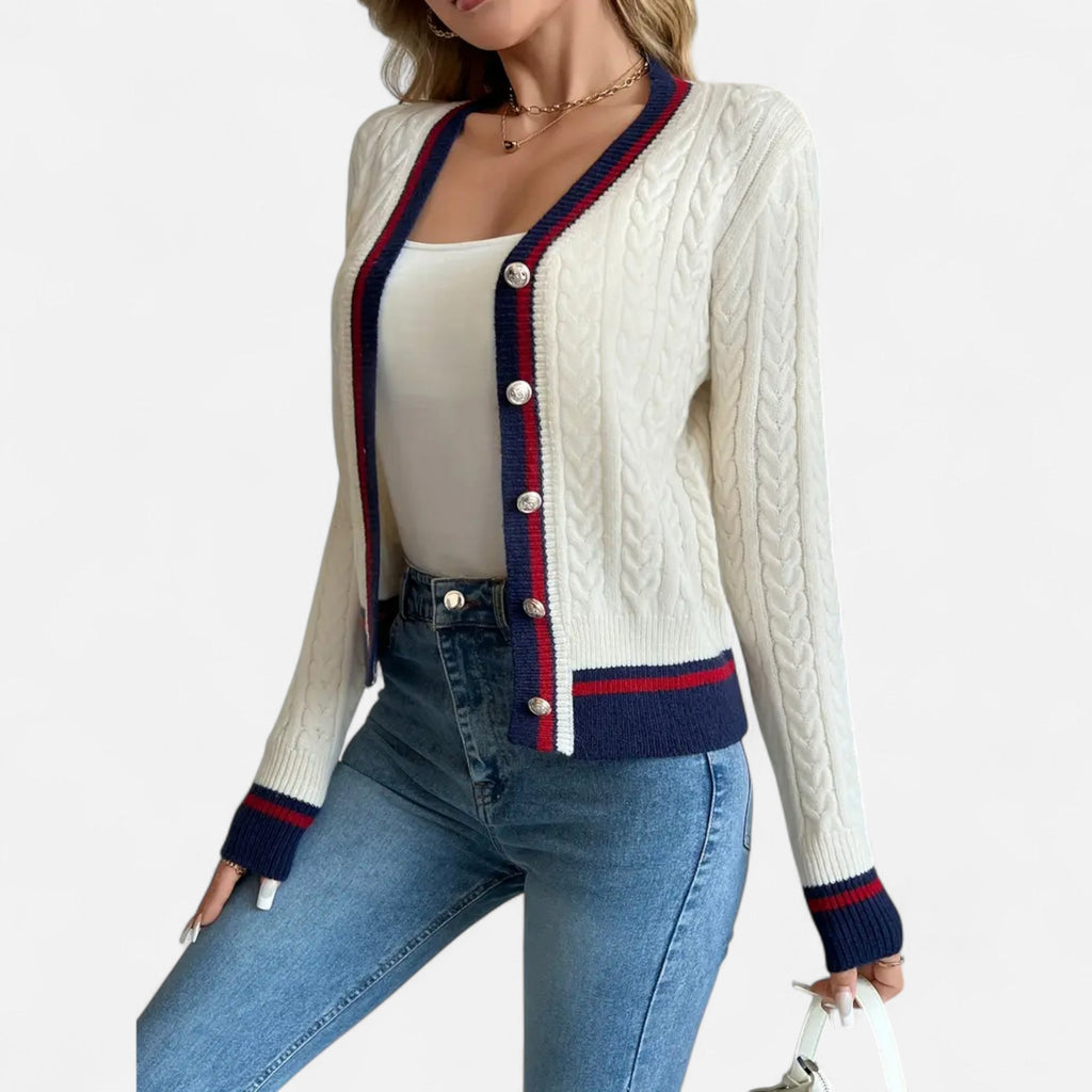 Alveraine | Women’s Colorblock V-Neck Cardigan