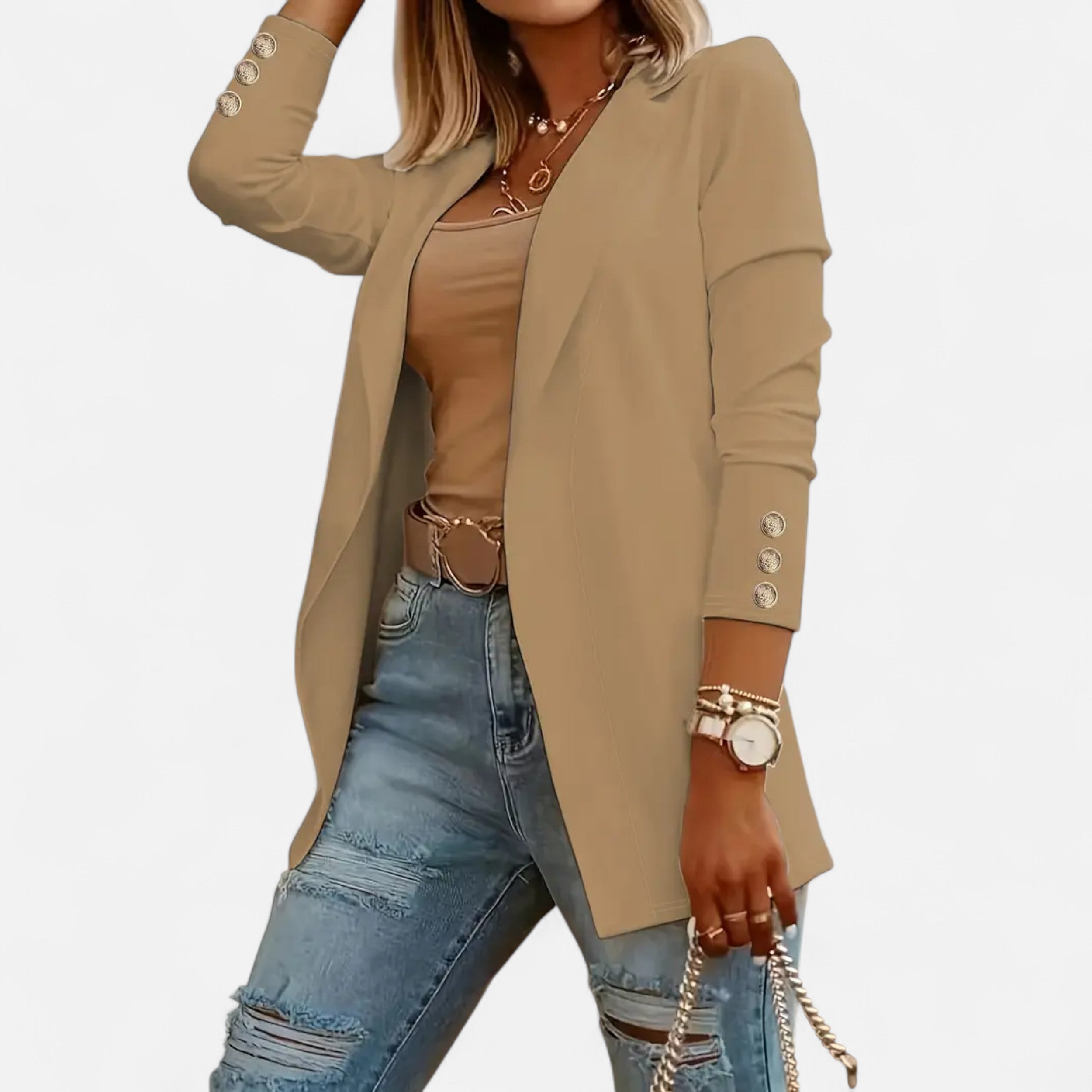 Lurvain | Women’s Chic Mid-Length Lapel Cardigan