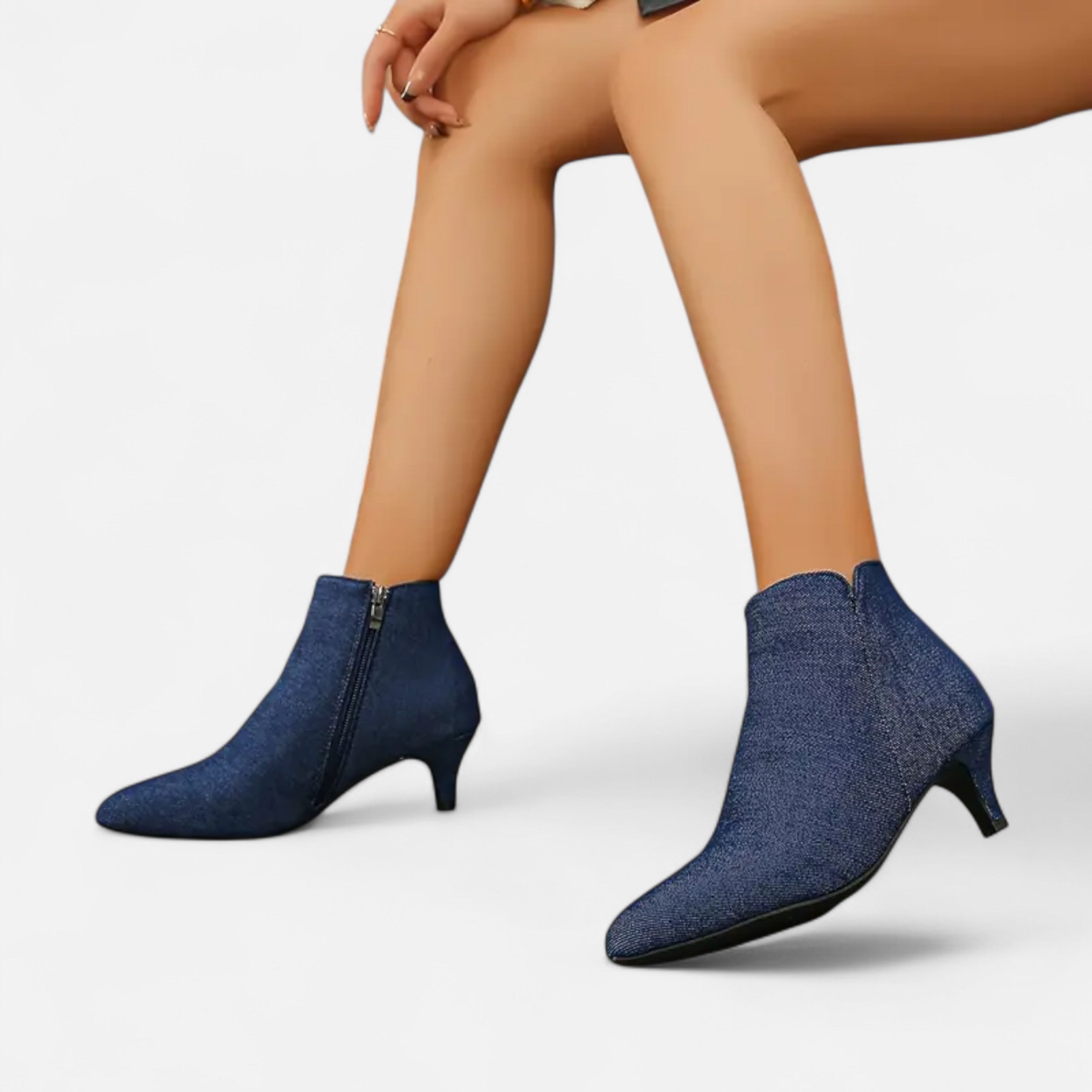 Lurvain | Women’s Kitten Heel Pointed Ankle Boots
