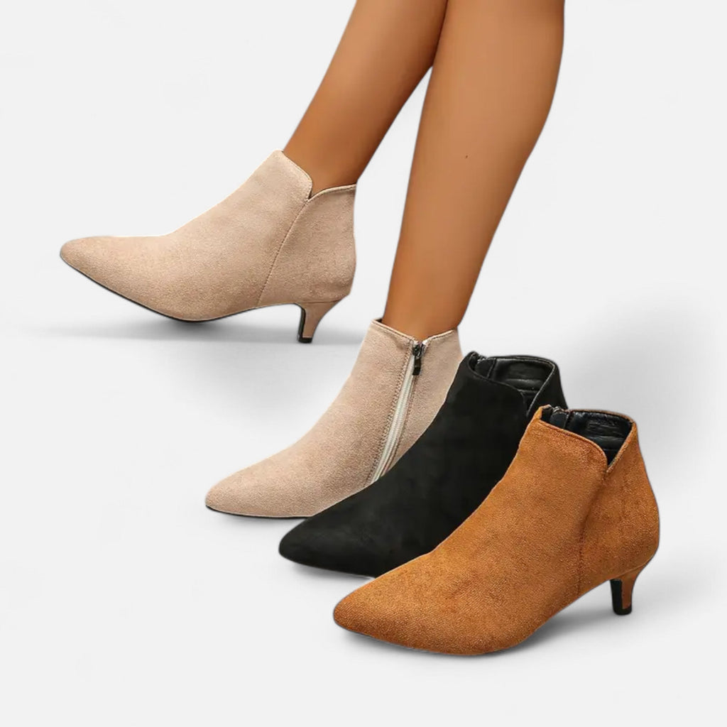 Lurvain | Women’s Kitten Heel Pointed Ankle Boots