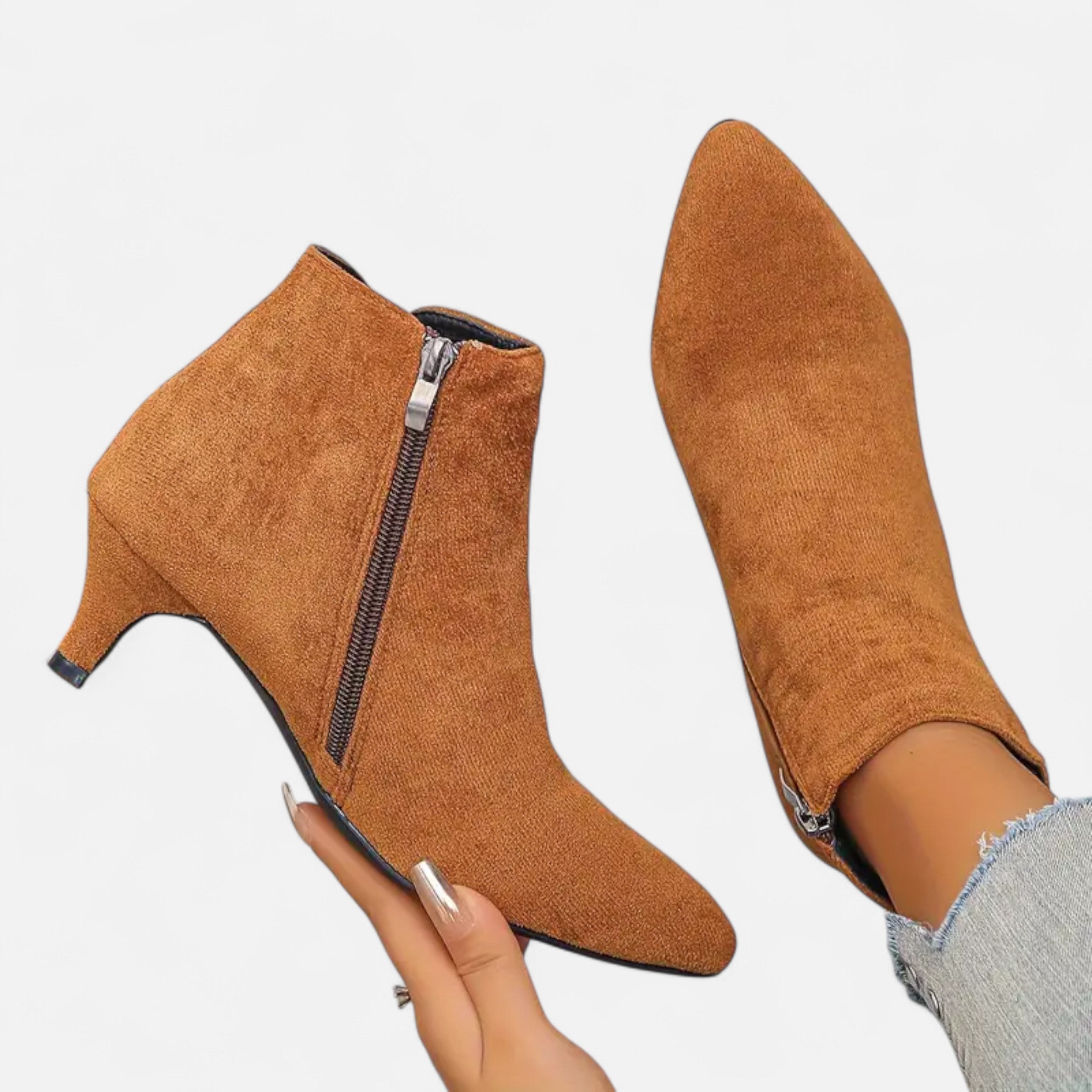 Lurvain | Women’s Kitten Heel Pointed Ankle Boots