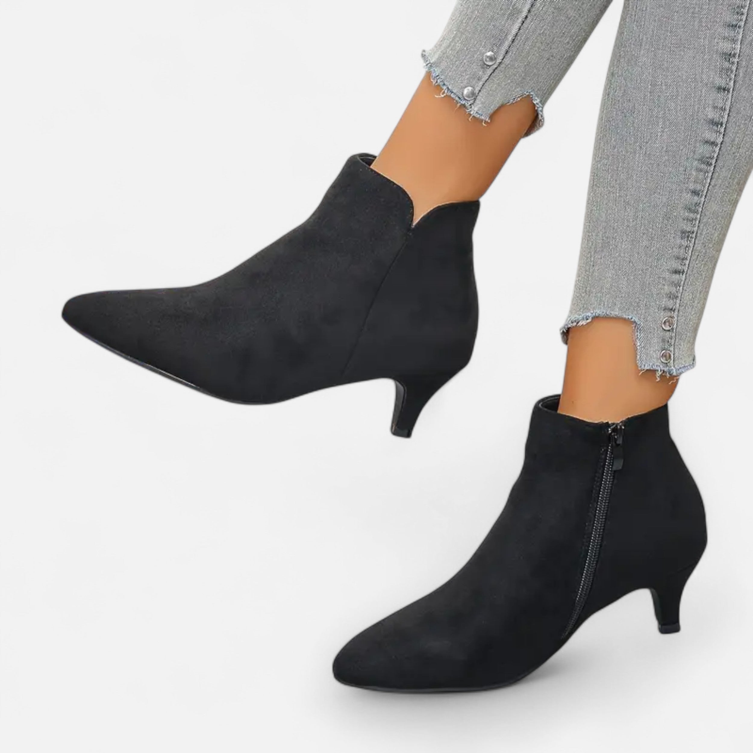 Lurvain | Women’s Kitten Heel Pointed Ankle Boots