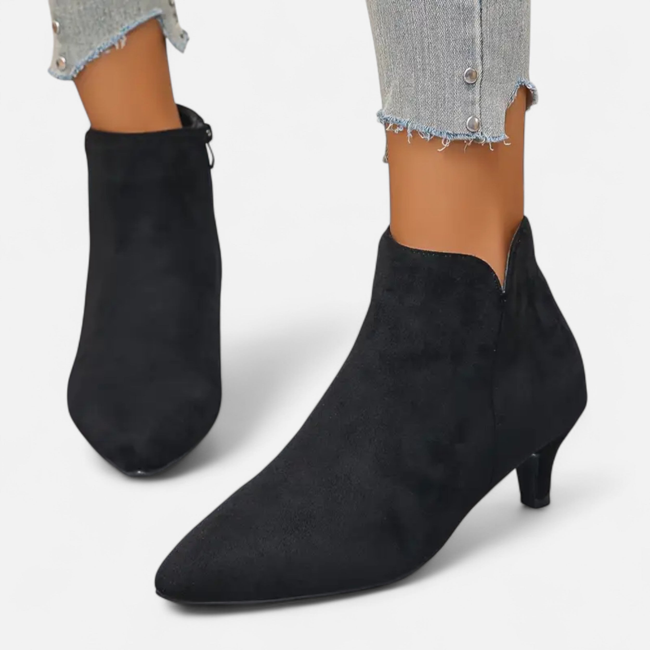 Lurvain | Women’s Kitten Heel Pointed Ankle Boots