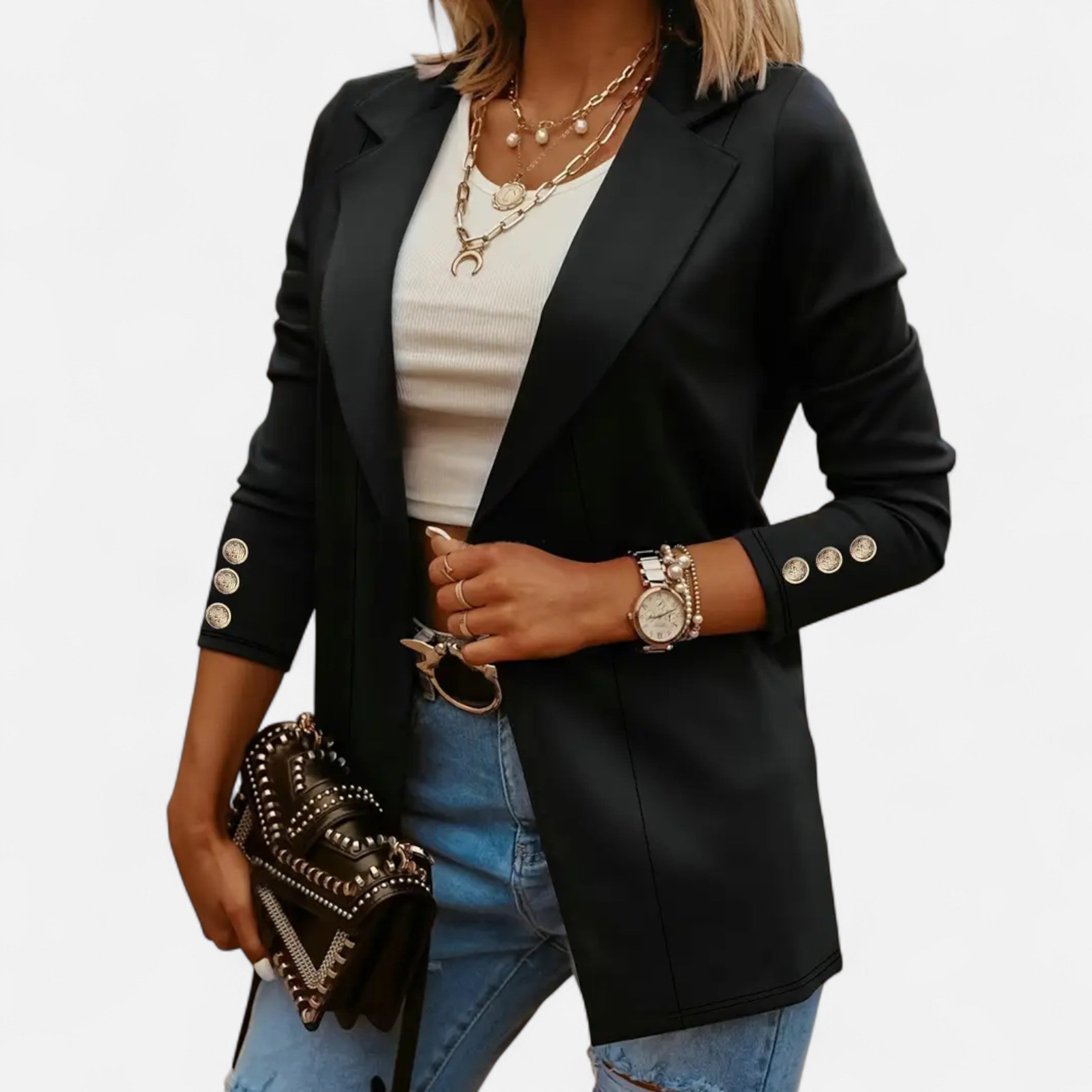 Lurvain | Women’s Chic Mid-Length Lapel Cardigan