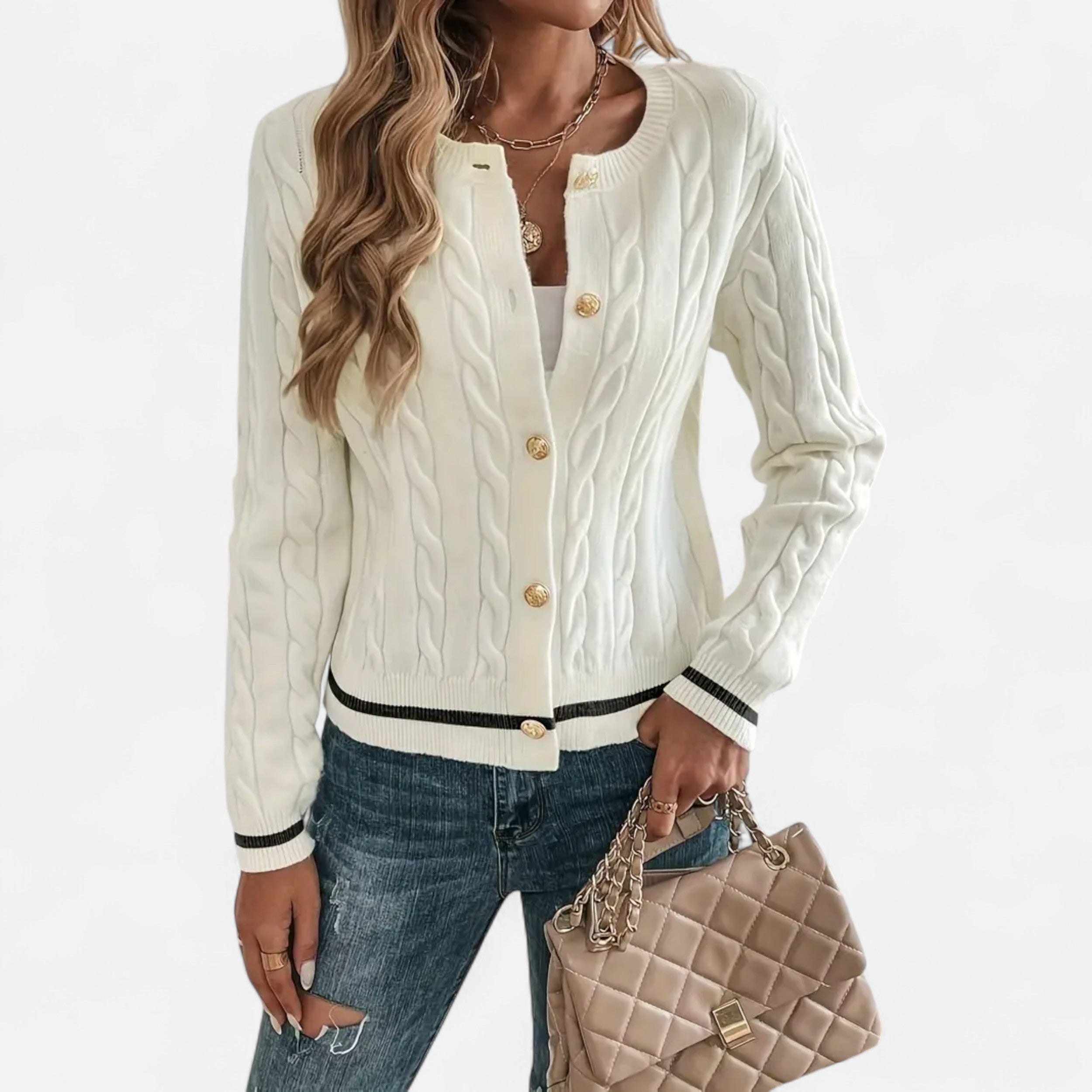 Alveraine | Women’s Elegant Long Sleeve Knit Cardigan