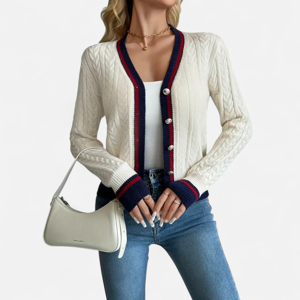 Alveraine | Women’s Colorblock V-Neck Cardigan