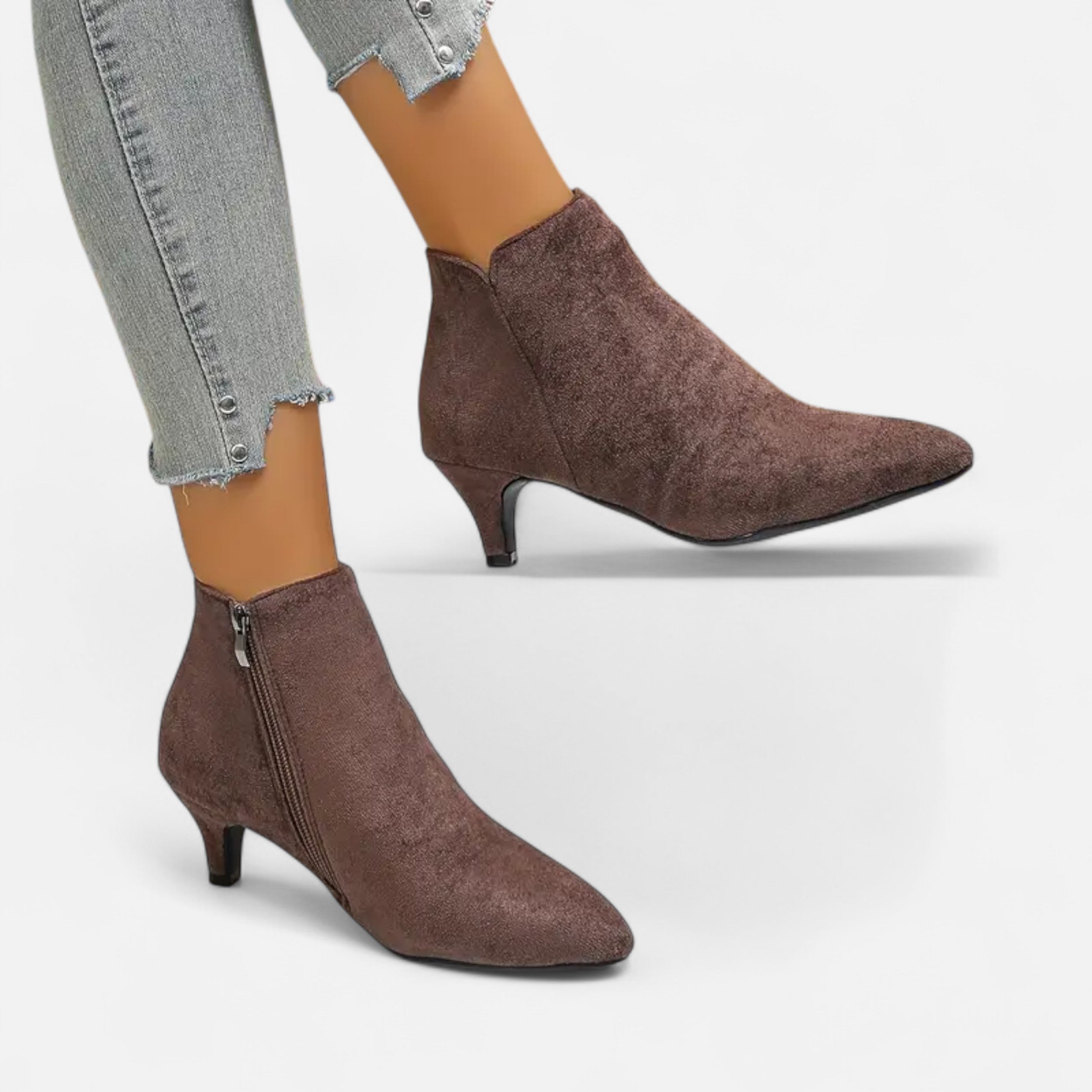 Lurvain | Women’s Kitten Heel Pointed Ankle Boots