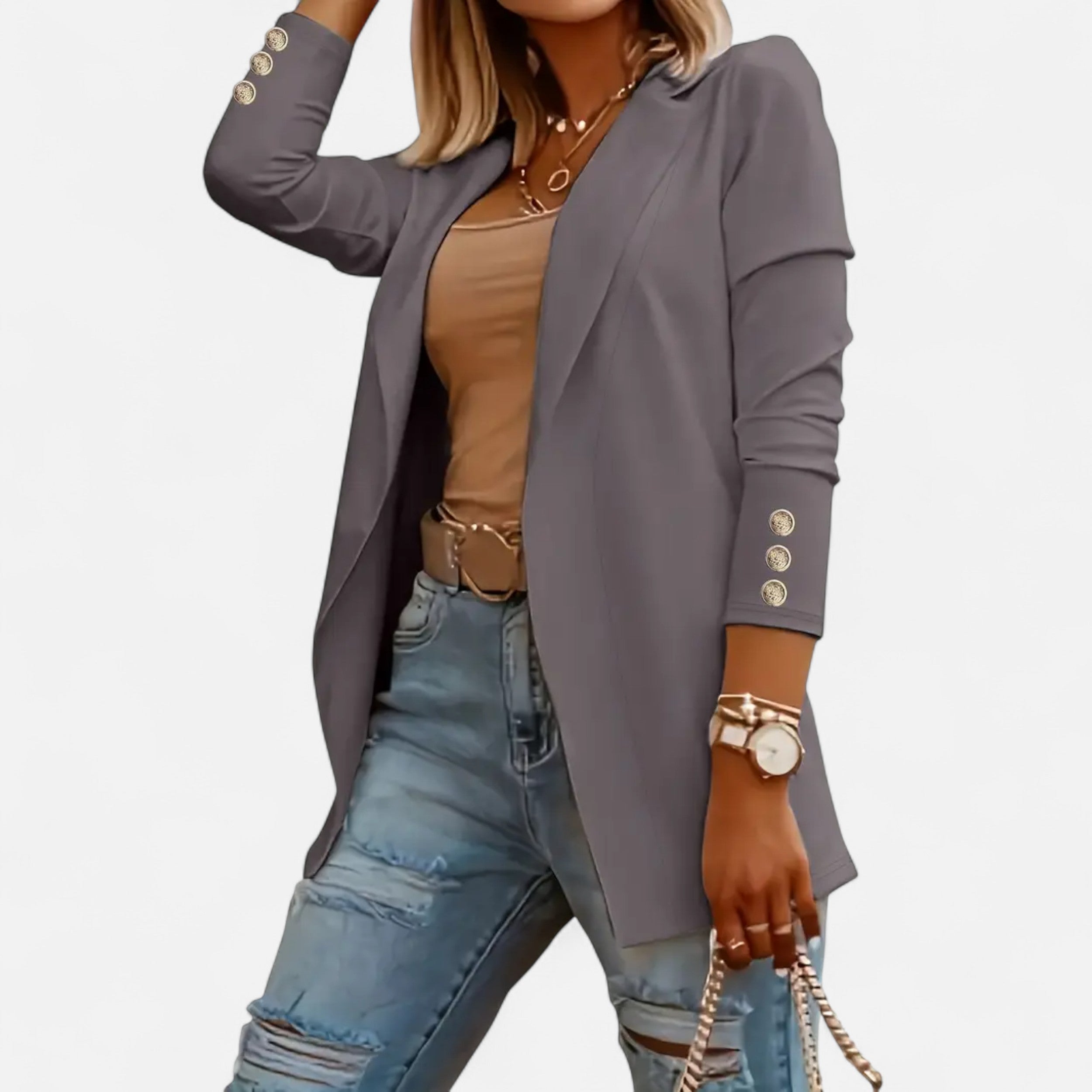 Lurvain | Women’s Chic Mid-Length Lapel Cardigan