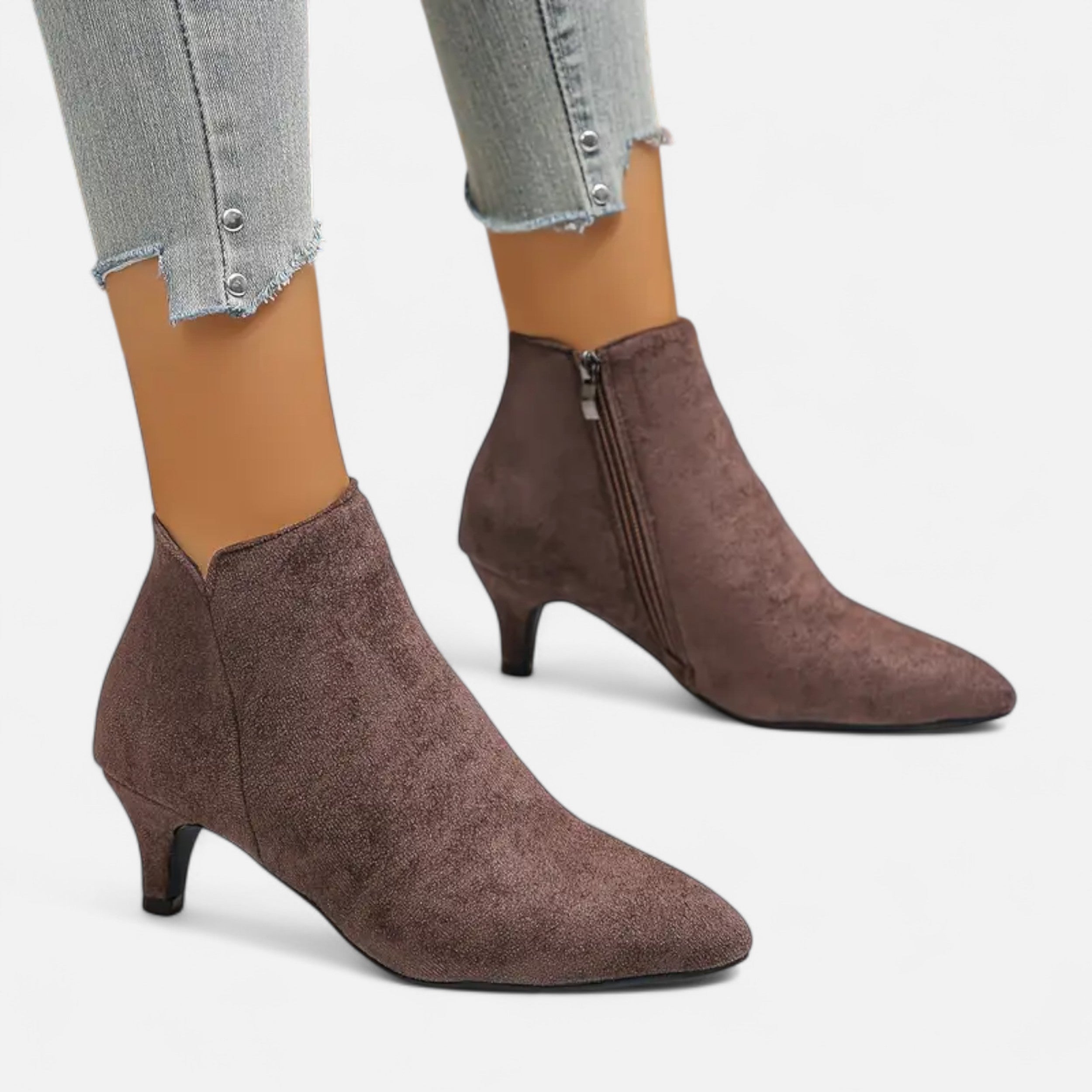 Lurvain | Women’s Kitten Heel Pointed Ankle Boots