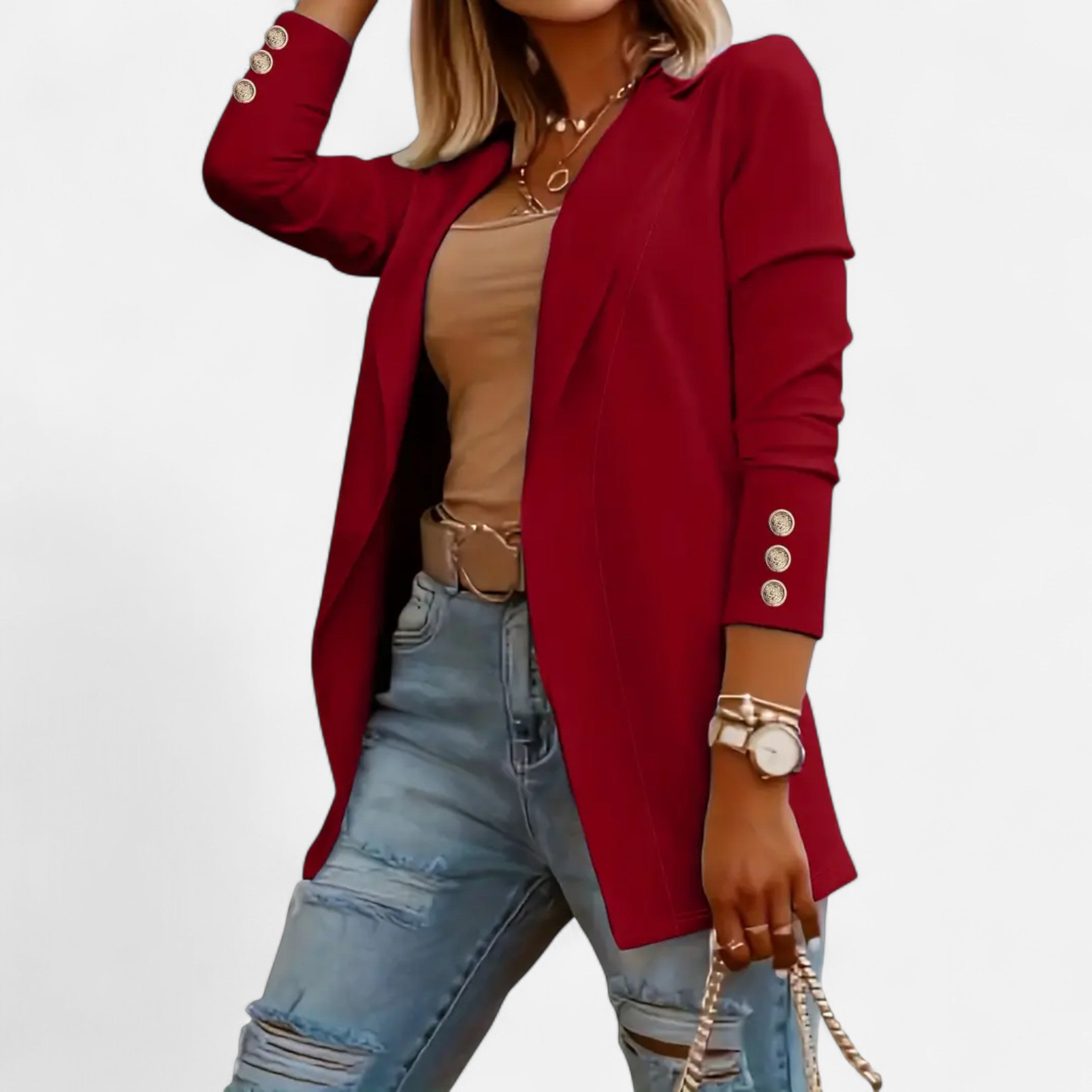 Lurvain | Women’s Chic Mid-Length Lapel Cardigan