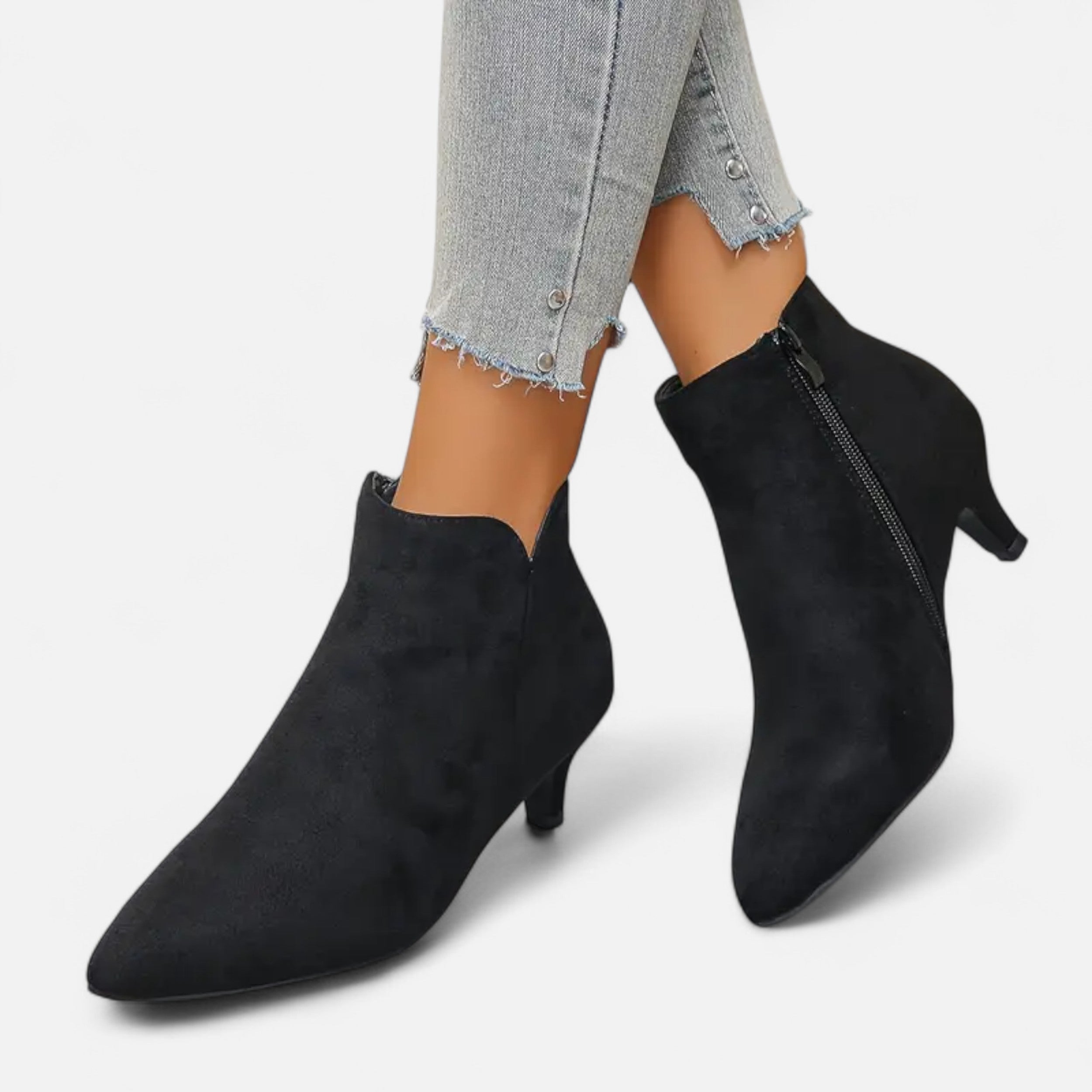 Lurvain | Women’s Kitten Heel Pointed Ankle Boots
