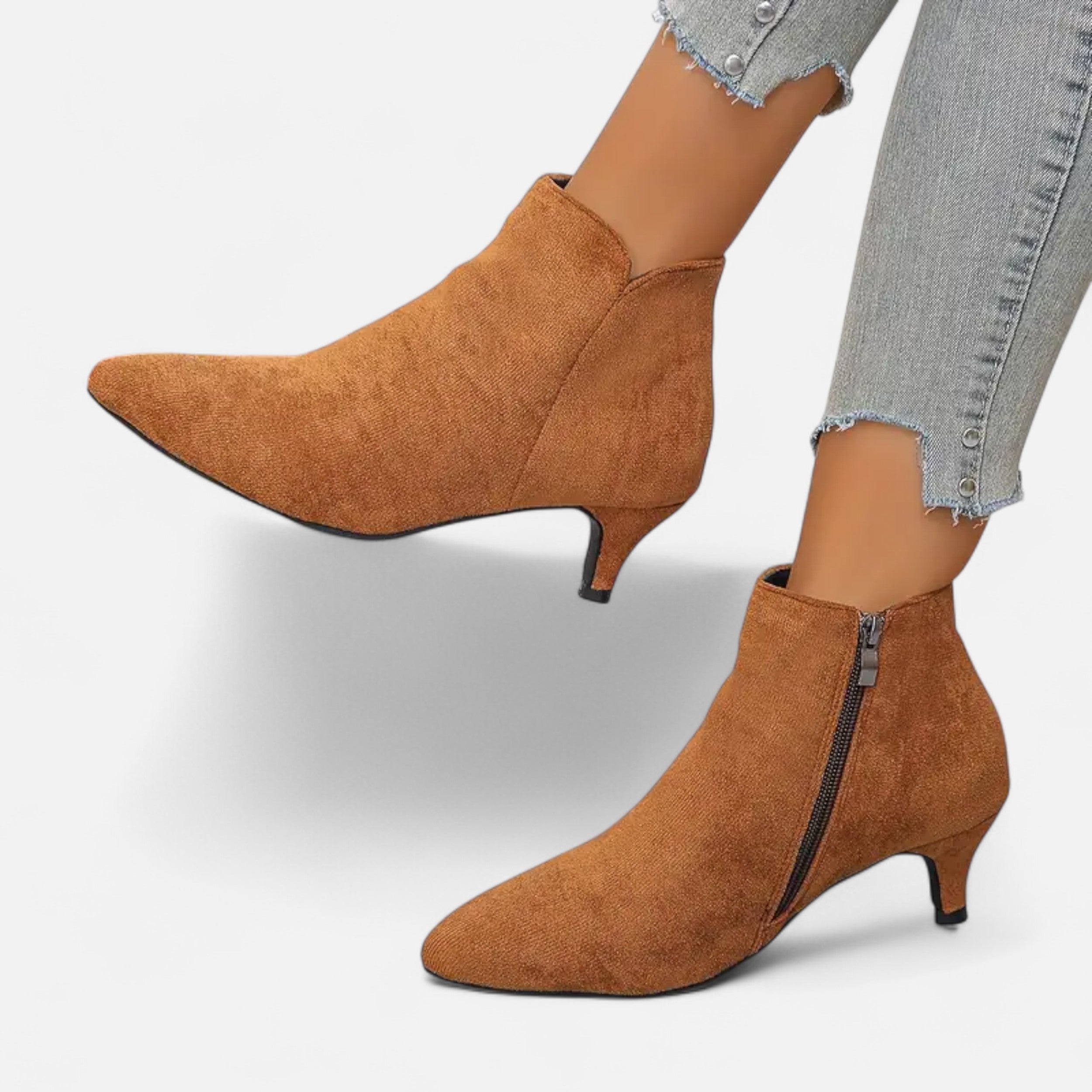 Lurvain | Women’s Kitten Heel Pointed Ankle Boots