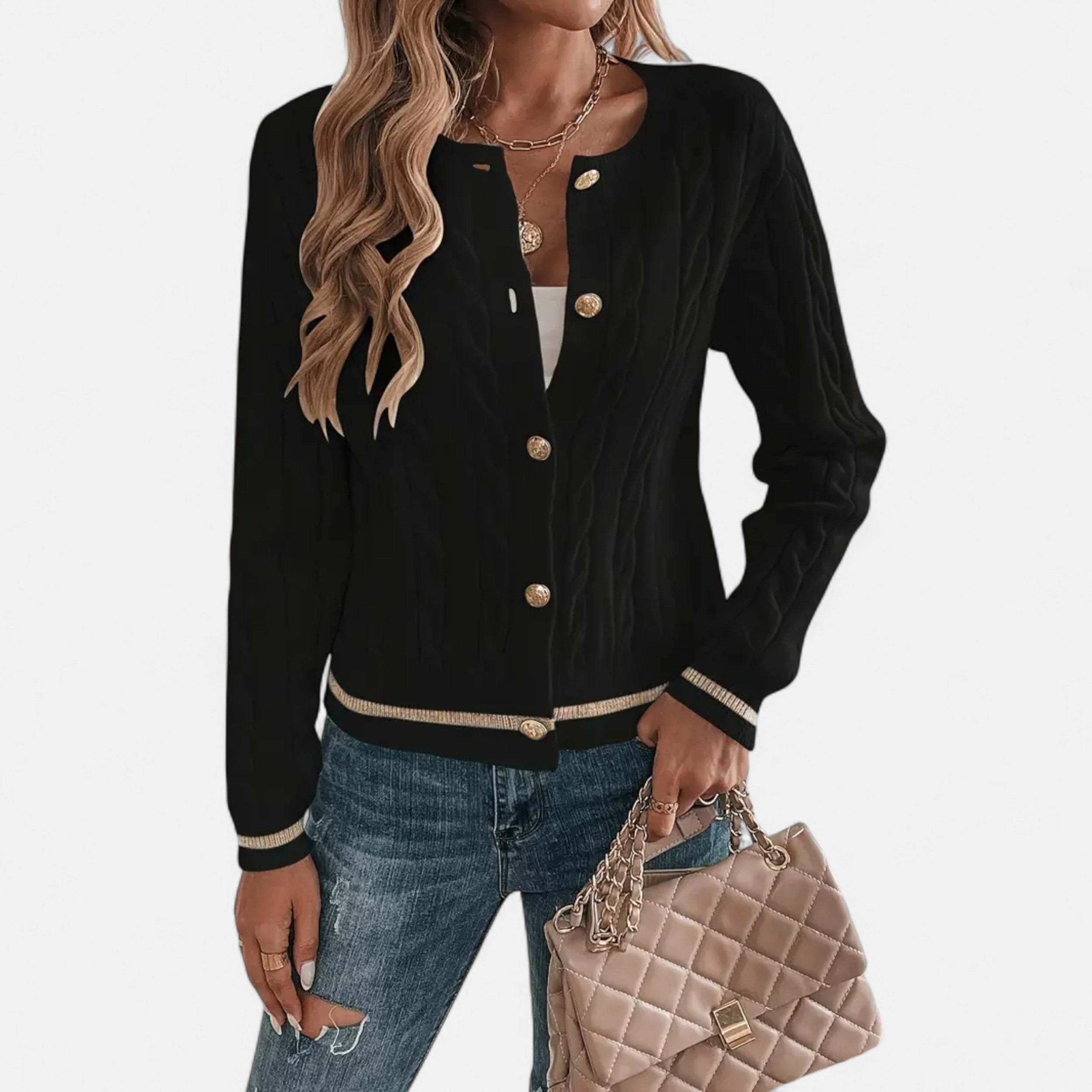Lurvain | Women’s Elegant Long Sleeve Knit Cardigan