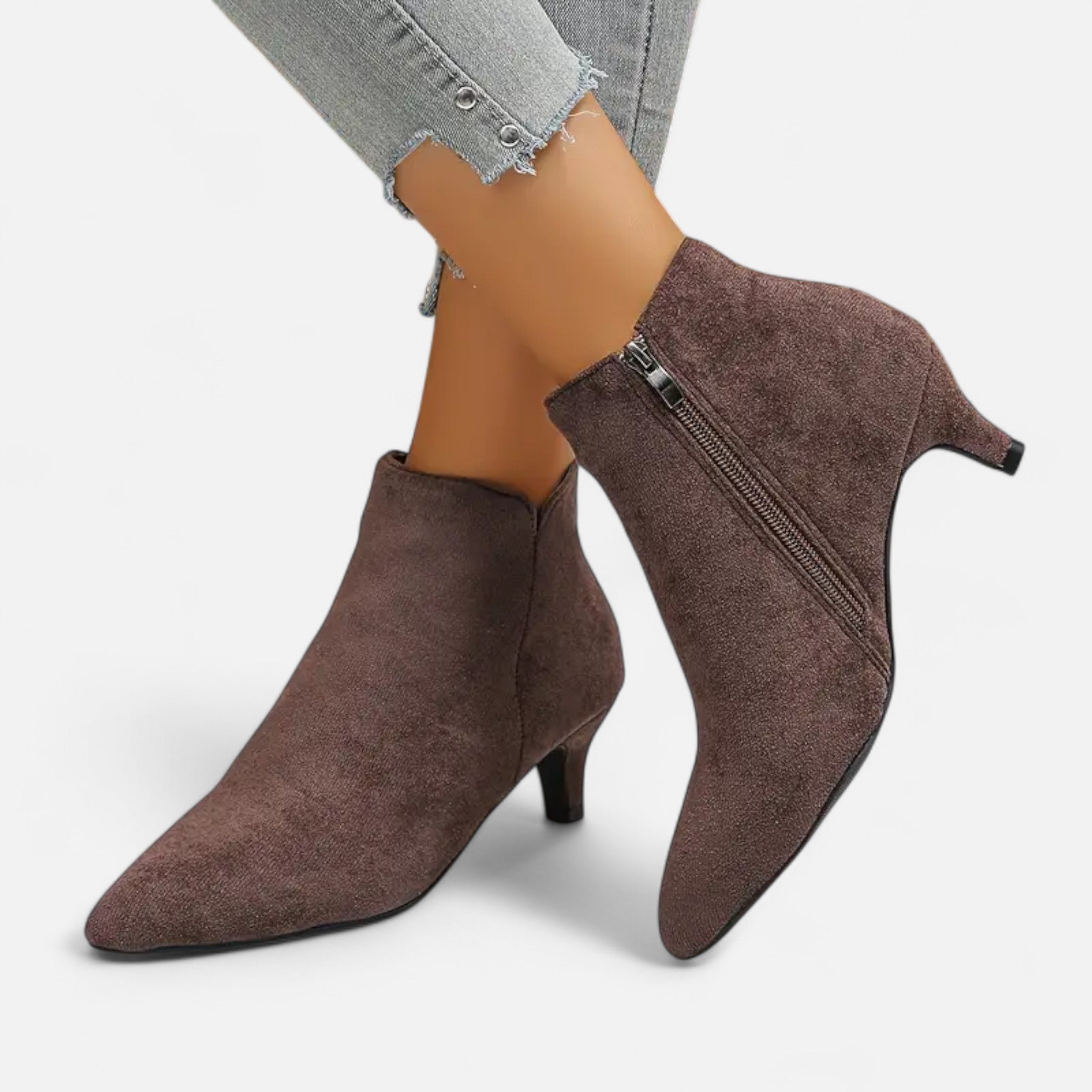 Lurvain | Women’s Kitten Heel Pointed Ankle Boots