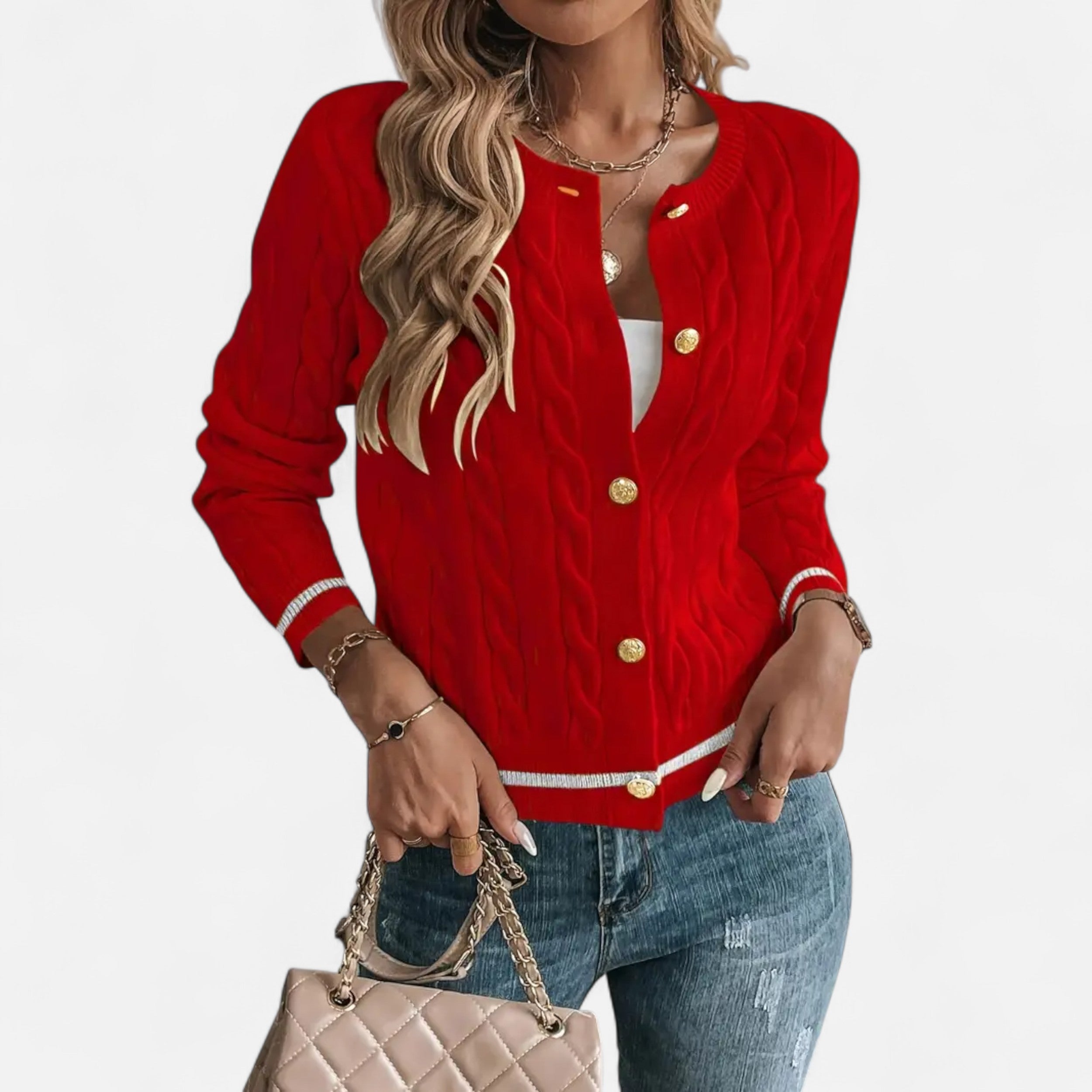 Alveraine | Women’s Elegant Long Sleeve Knit Cardigan