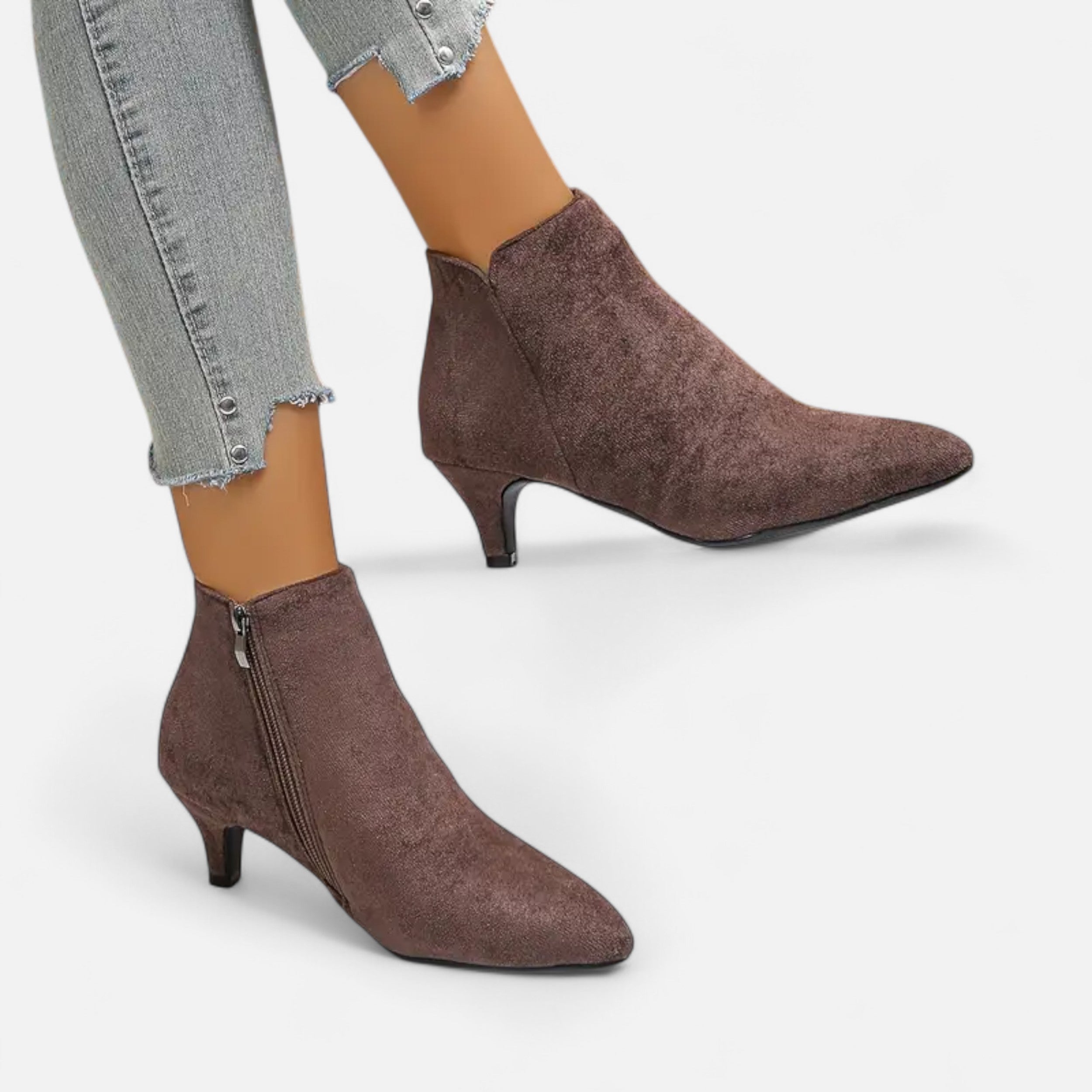 Lurvain | Women’s Kitten Heel Pointed Ankle Boots