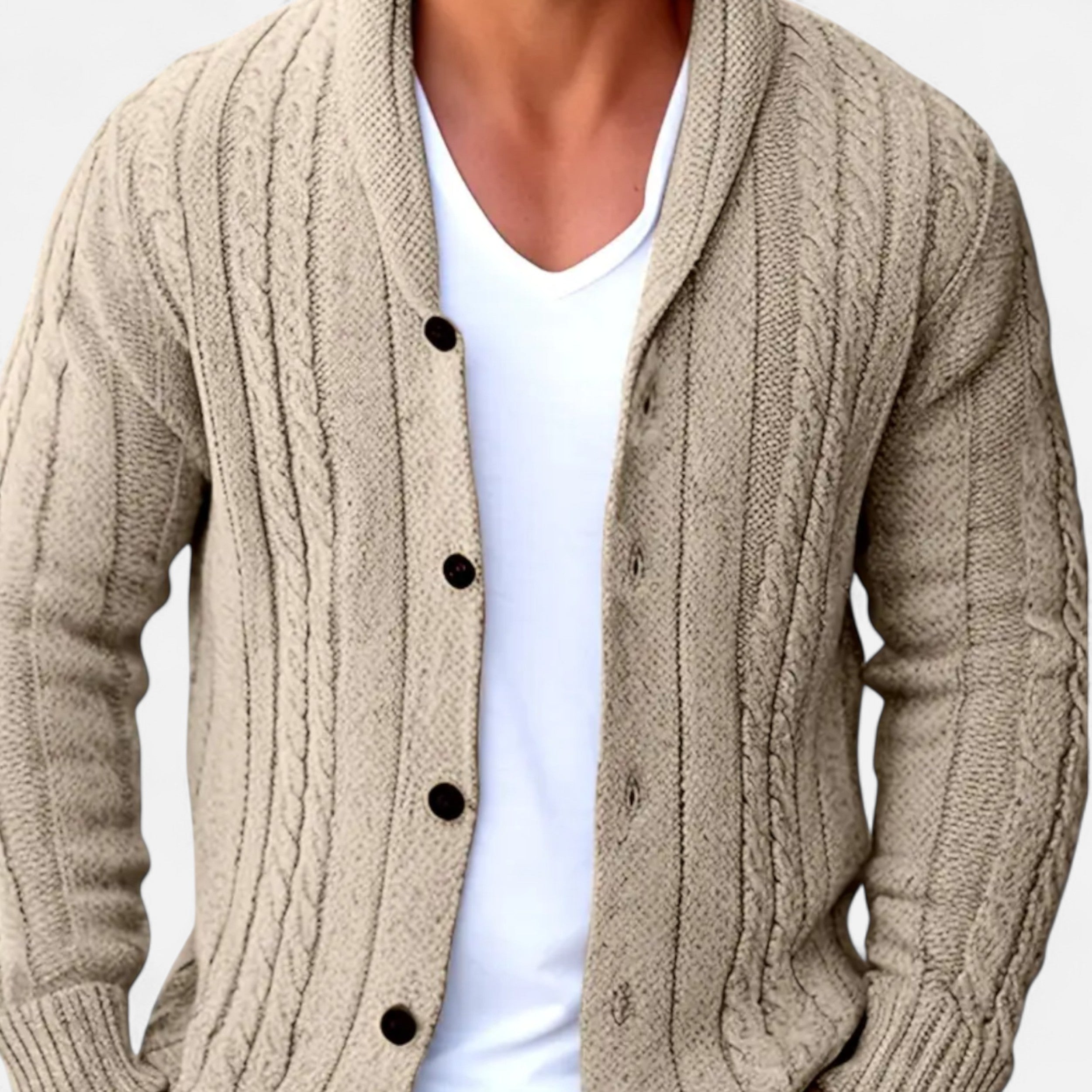 Lurvain | Men’s Cable-Knit Cardigan – Autumn Heritage Style