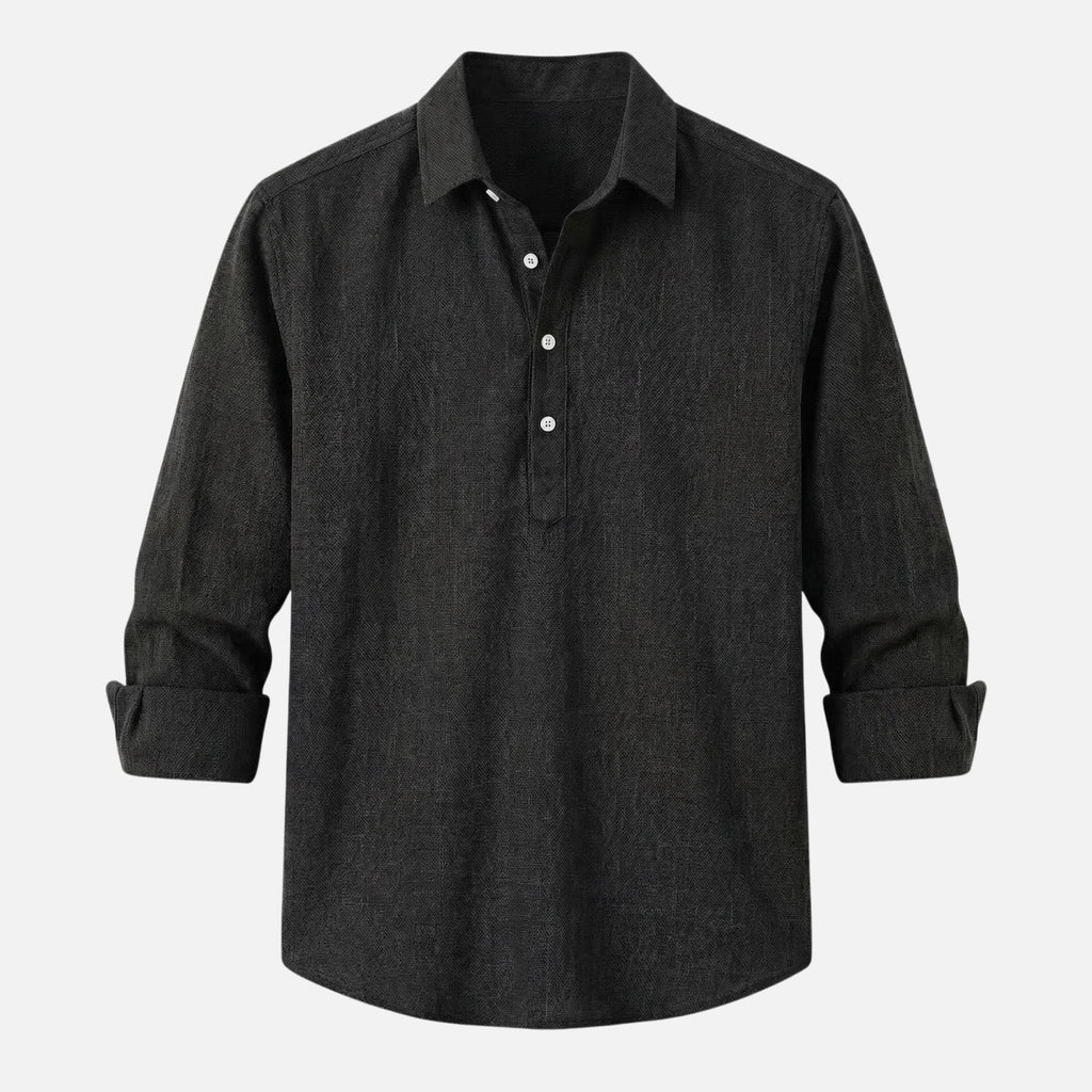 Alveraine | Men's Linen Collared Shirt – Breathable Summer Comfort