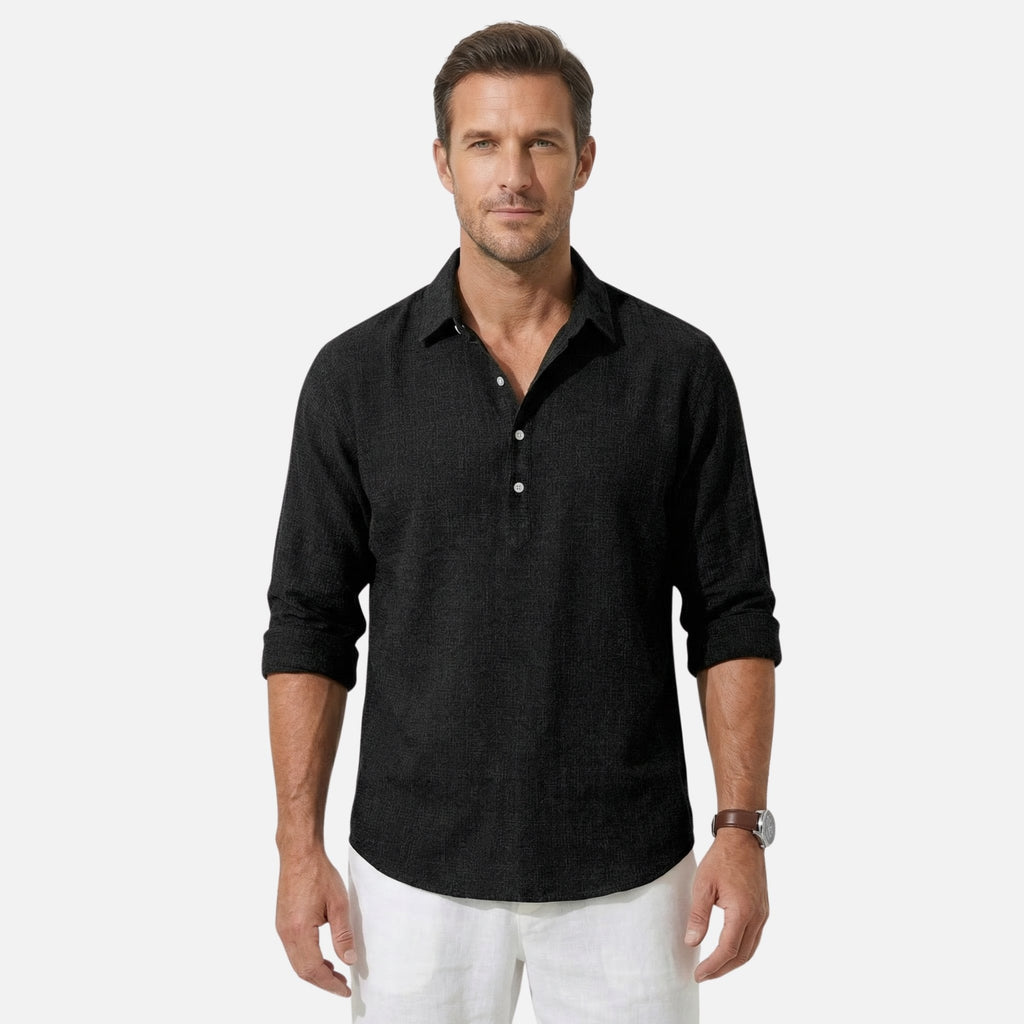 Alveraine | Men's Linen Collared Shirt – Breathable Summer Comfort