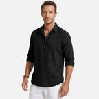 Alveraine | Men's Linen Collared Shirt – Breathable Summer Comfort