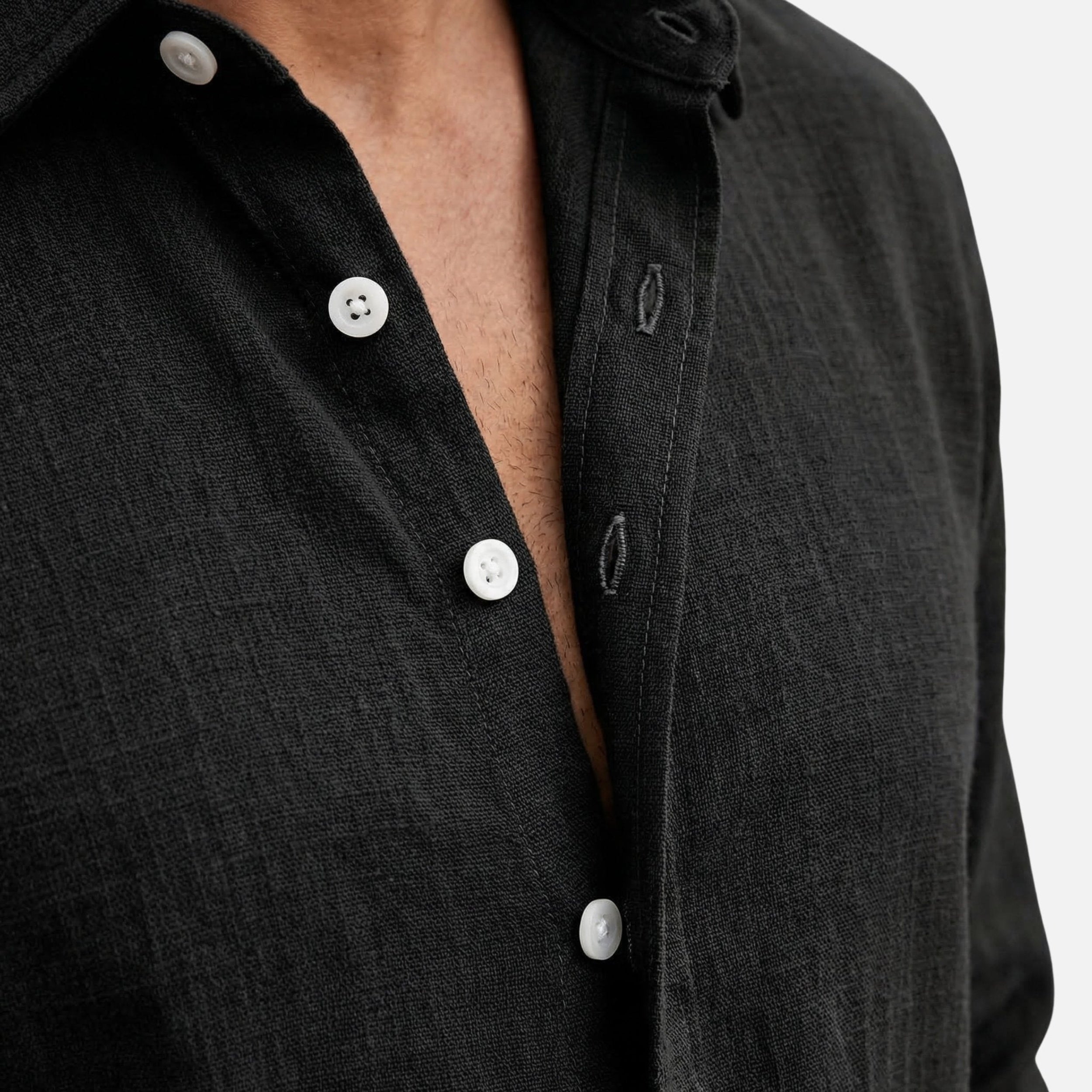 Alveraine | Men's Linen Collared Shirt – Breathable Summer Comfort