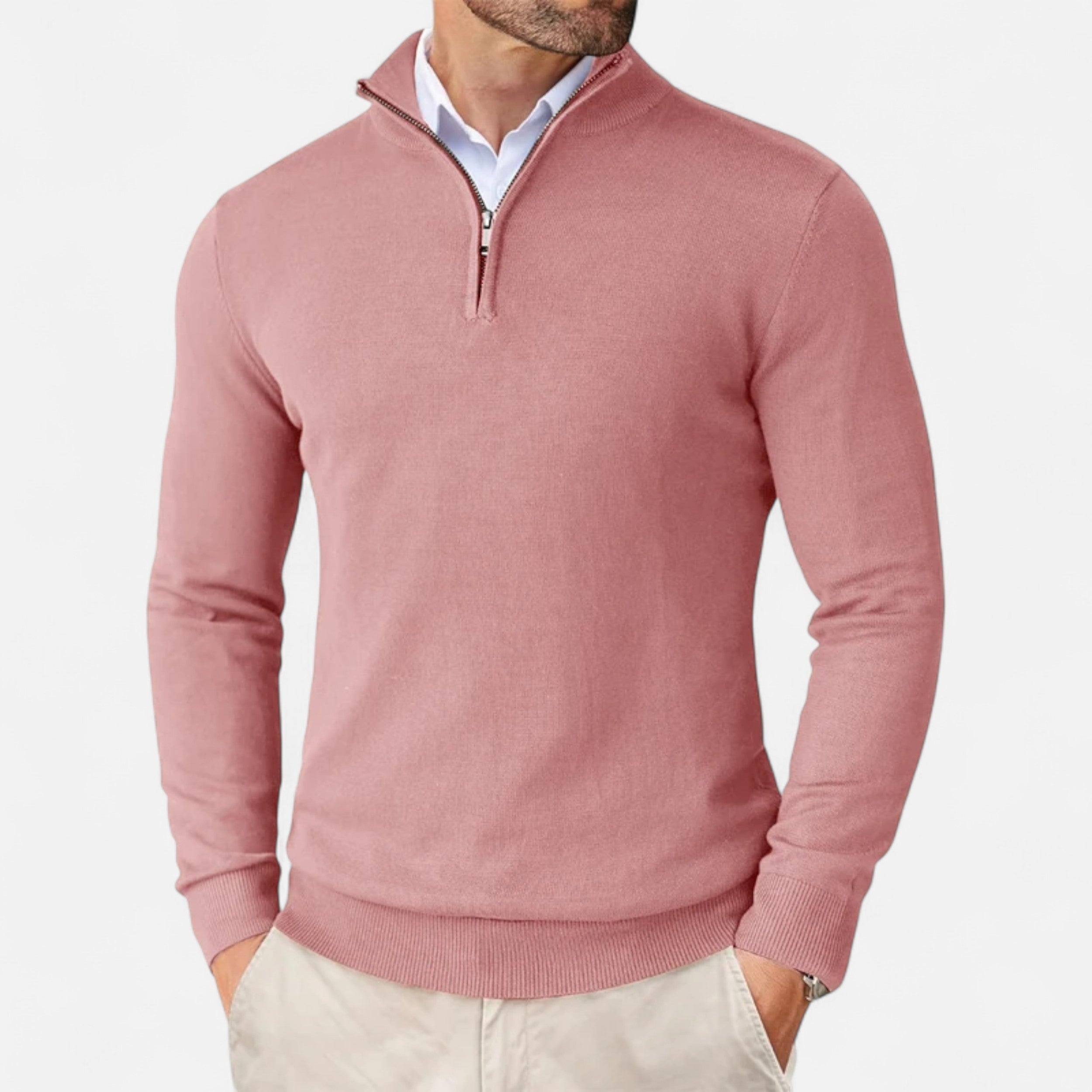 Lurvain | Men’s Quarter-Zip Knit Sweater – Slim Elegance