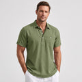Alveraine Men's Summer Linen Polo Shirt – Side