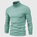Alveraine | Men’s High-Neck Pullover Sweater – Solid Color Casual Knit