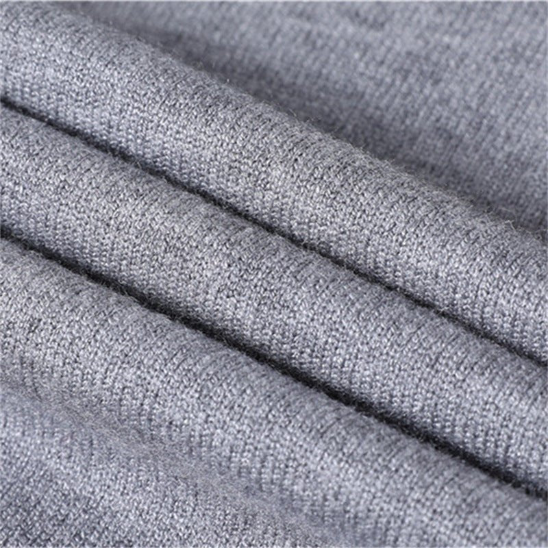 Alveraine | Men’s High-Neck Pullover Sweater – Solid Color Casual Knit