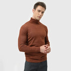 Alveraine | Men’s High-Neck Pullover Sweater – Solid Color Casual Knit