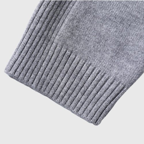 Alveraine | Men’s High-Neck Pullover Sweater – Solid Color Casual Knit