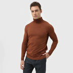 Alveraine | Men’s High-Neck Pullover Sweater – Solid Color Casual Knit