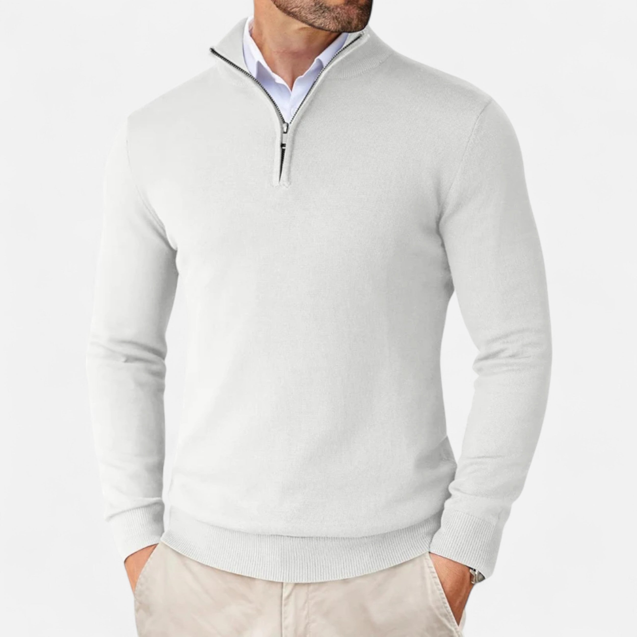 Lurvain | Men’s Quarter-Zip Knit Sweater – Slim Elegance